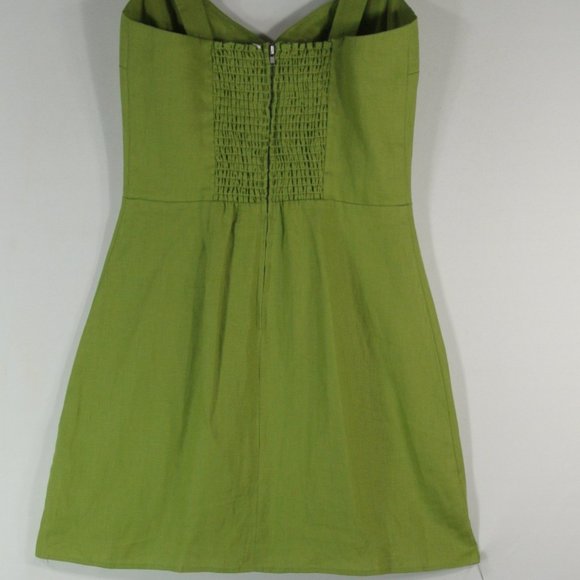Reformation Miso Linen Dress in Green size 12 Altered Straps - Picture 6 of 12